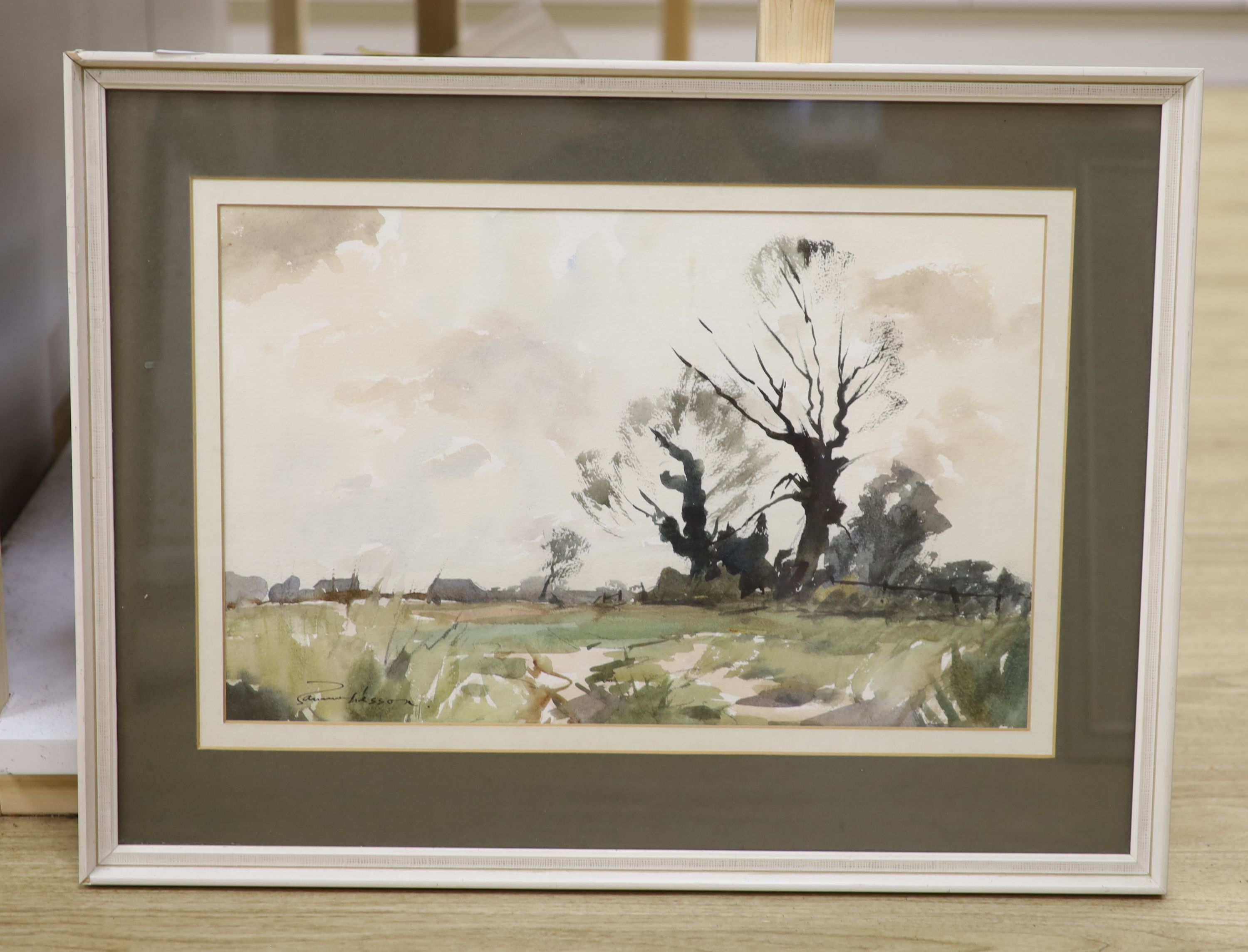 Edward Wesson (1910-1983), watercolour, Trees in a landscape, signed, 31 x 49cm